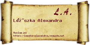 Lászka Alexandra névjegykártya